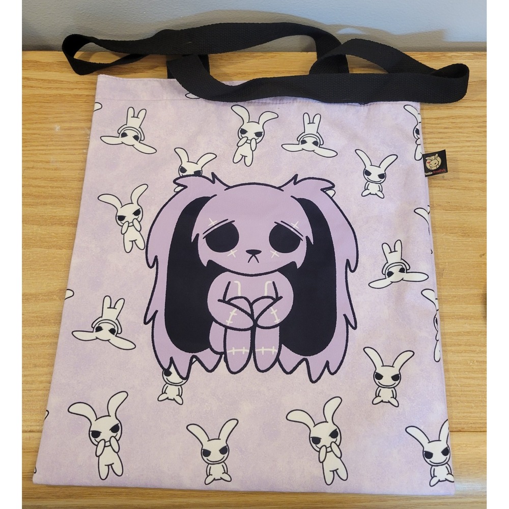 Plushie Dreadfuls Anxiety Bunny Tote Bag Lavender Purple Mysterious 15.5x13.5